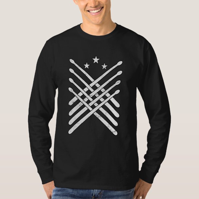 Trumset Trummis Trumstockar T Shirt (Framsida)