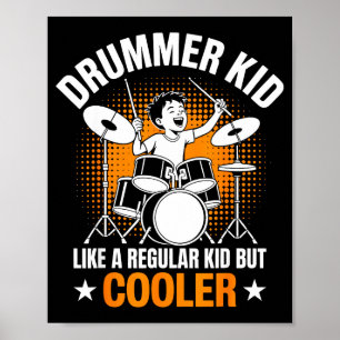 Trumset Trummor Älskare Slagverkare Trummis Kid Tr Poster