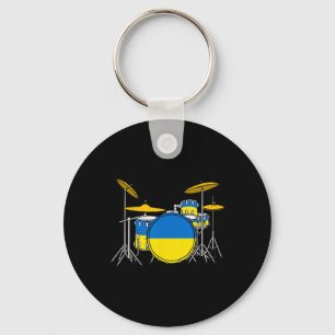 Trumset Ukrainsk Flagga Ukraina Trummis Musiker Nyckelring