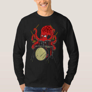 Trumslagare Bläckfisk Trumslsticka Spelar Trumma H T Shirt