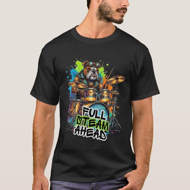 Trumslagare - Full fart framåt  T Shirt (Framsida)
