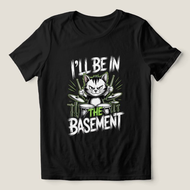 Trumslagare På Källartröja T Shirt (Design Framsida)