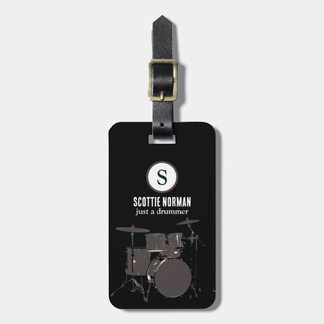Trumslagare Reser Modern Svart Bagagebricka (Vertikal Framsida)