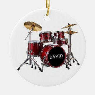 Trumslagare Röd Trumset Custom Namn Ornament