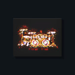 Trumuppställning med dubblor canvastryck<br><div class="desc">Här har vi en originaltrumma för metallisk tittar dubbla,  med effekten ljus för extra.</div>