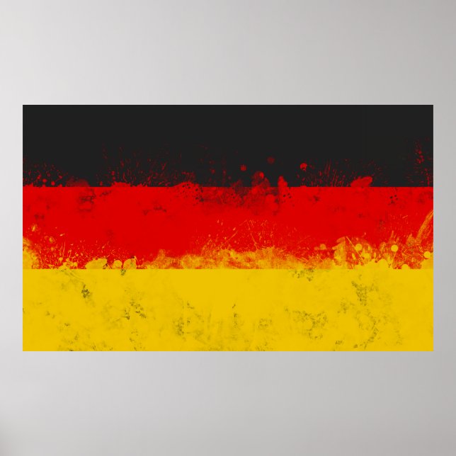 Trunge Splatter, målad Flagga av Tyskland Poster (Framsidan)