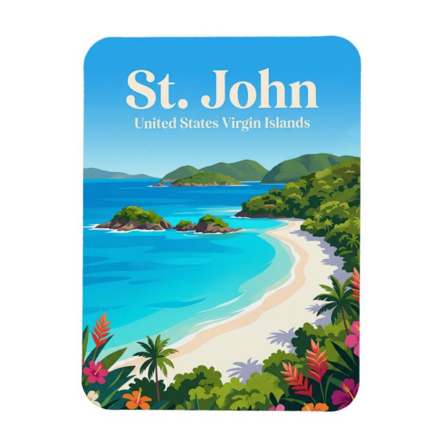 Trunk Bay Amerikanska Jungfruöarna Magnet (Vertikal)