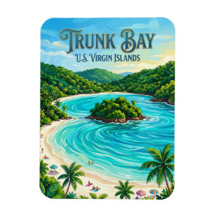 Trunk Bay Amerikanska Jungfruöarna Magnet