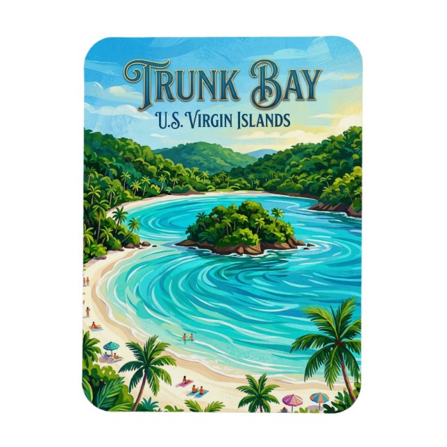 Trunk Bay Amerikanska Jungfruöarna Magnet (Vertikal)