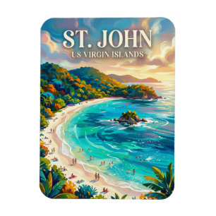 Trunk Bay Amerikanska Jungfruöarna Magnet