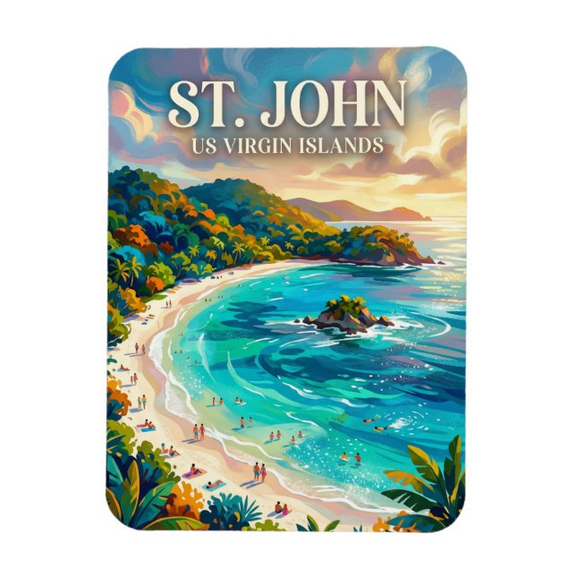 Trunk Bay Amerikanska Jungfruöarna Magnet (Vertikal)