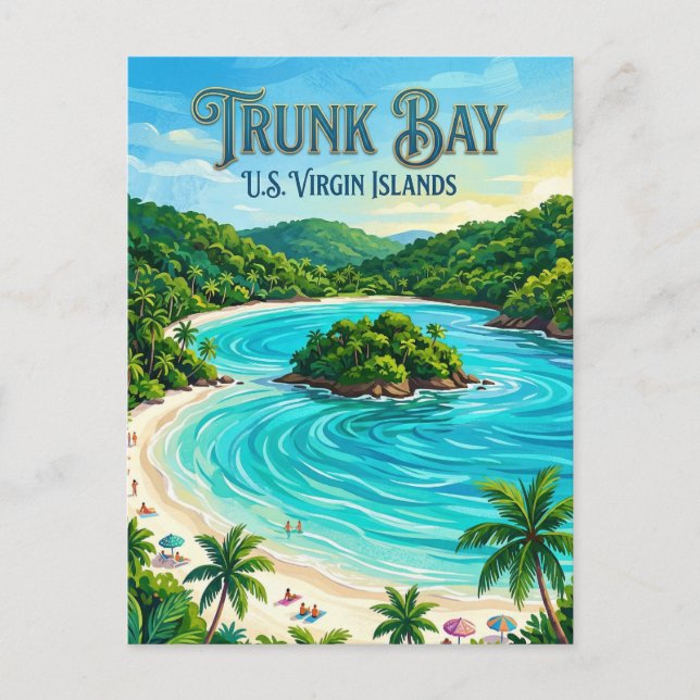 Trunk Bay Amerikanska Jungfruöarna Vykort (Framsida)