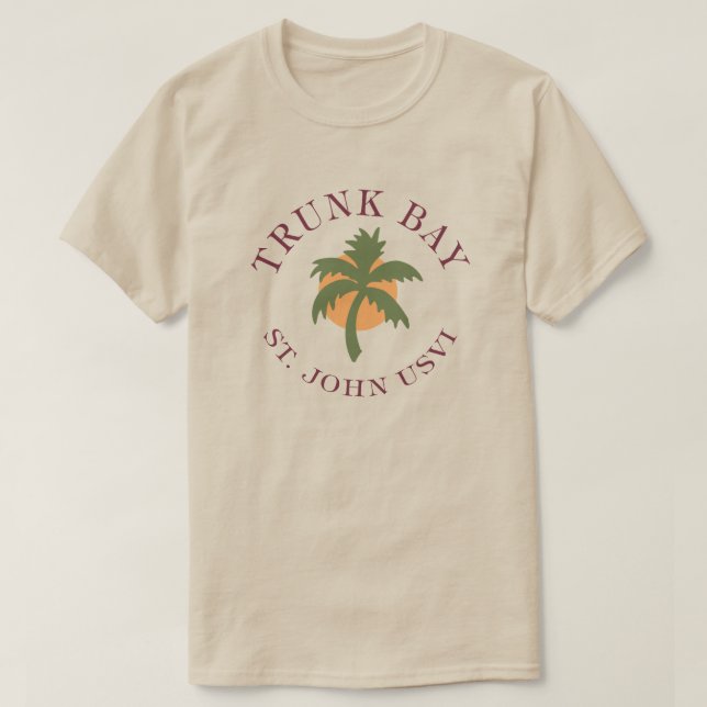 Trunk Bay-skjorta, Amerikanska Jungfruöarna Tee (Design framsida)