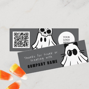 Trunk eller Treat Halloween Coola Ghost Tack Mini Visitkort