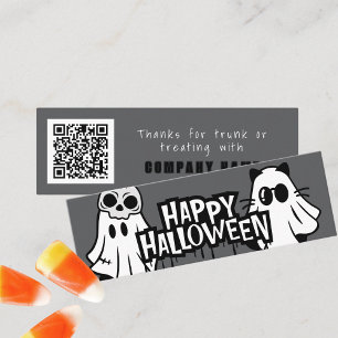 Trunk eller Treat Halloween Coola Spöken Tack Mini Visitkort