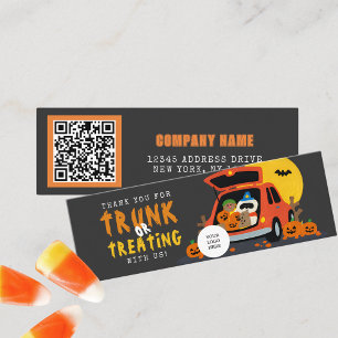 Trunk eller Treat Halloween Ghoulish Guest Tack Mini Visitkort