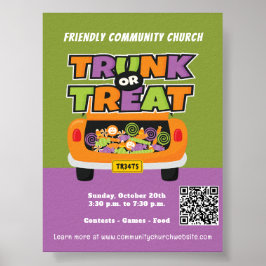 Trunk- eller Treat Halloween-händelse Poster