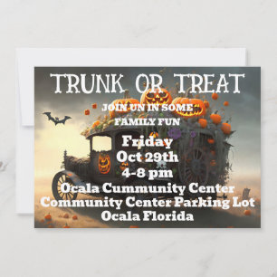 Trunk eller Treat Halloween Inbjudningar