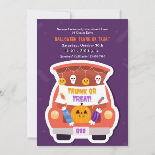 Trunk eller Treat Halloween Inbjudningar