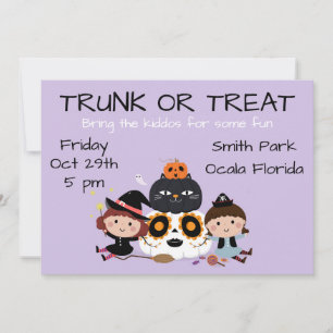 Trunk eller Treat Halloween Inbjudningar
