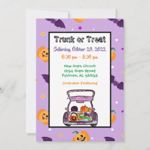Trunk eller Treat Halloween Inbjudningar