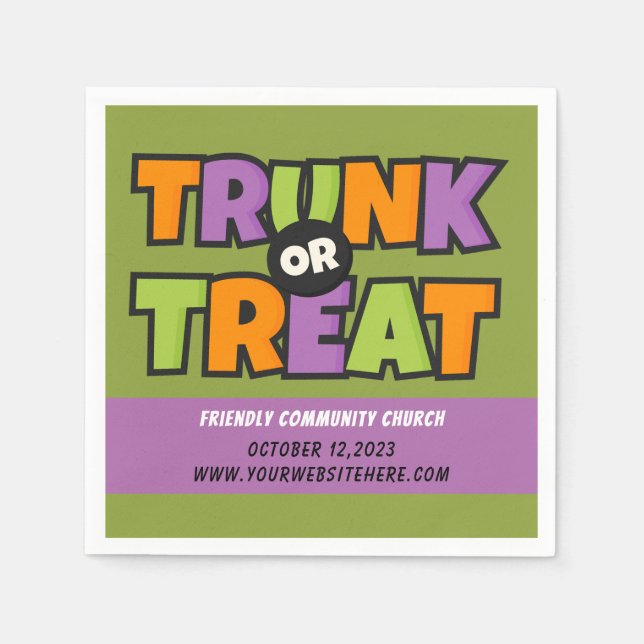 Trunk eller Treat Party Church Event Pappersservett (Framsidan)