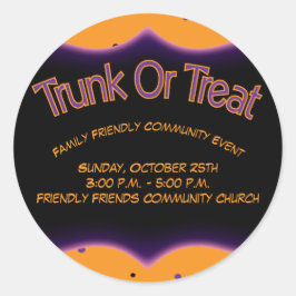 Trunk or Treat Community Church Family Friendly Runt Klistermärke