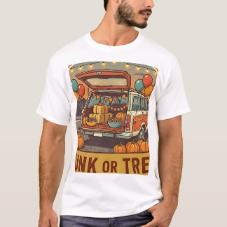 Trunk Or Treat Community Rolig Vintage Stämpel T Shirt