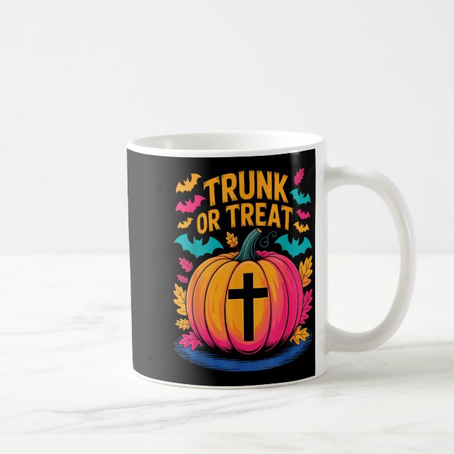 Trunk Or Treat Halloween Costume Christian Pumpkin Kaffemugg (Höger)