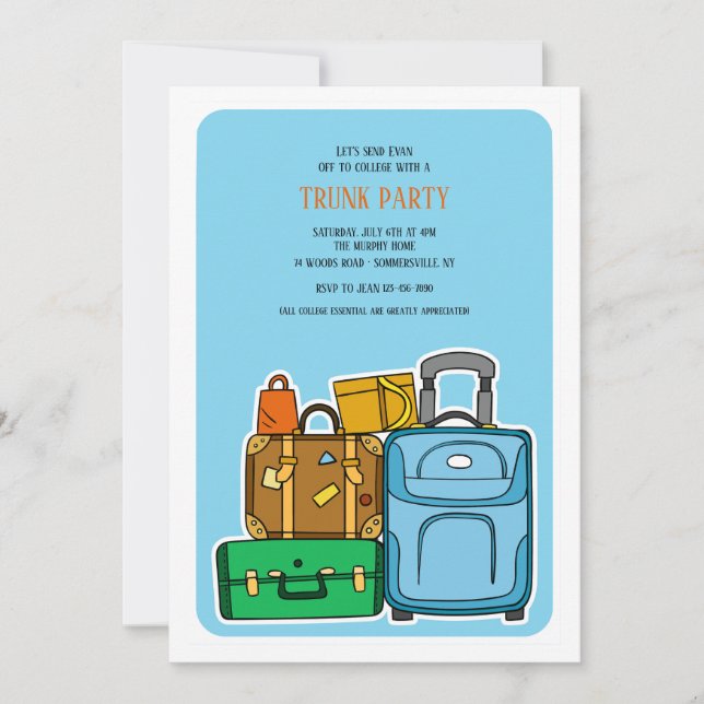 Trunk Party Hand plockade Inbjudningar (Framsida)