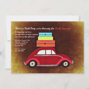 Trunk Party med Red Car-inbjudan Inbjudningar