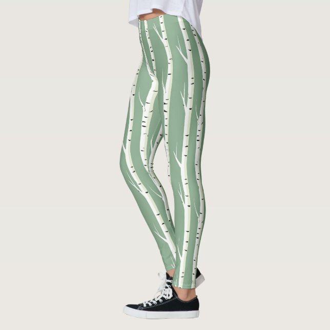 Trunk silver Birch Träd Leggings (Vänster)