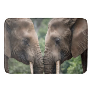 "Trunk to Trunk: A Gentle Elephant Embrace" Badrumsmatta