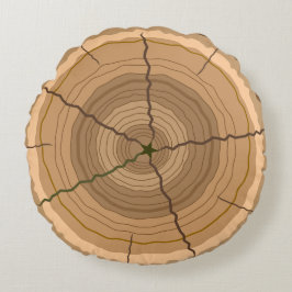 Trunkstump i träd rund kudde