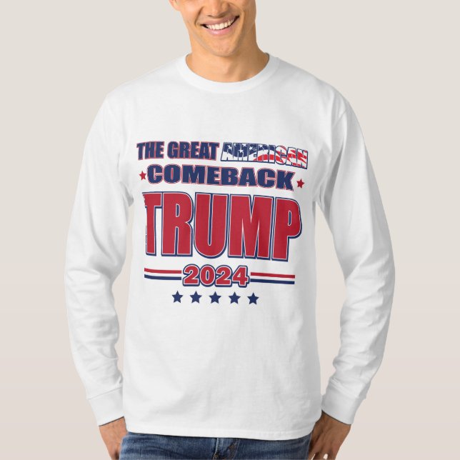 Trup 2024 den stora amerikanska återkomsten t shirt (Framsida)