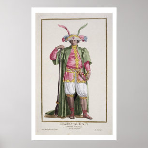 Truro-Audaty kung av Dahomey från 'Receuil des Es Poster