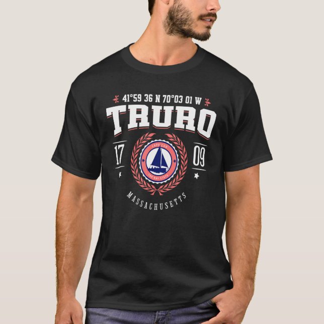 Truro Massachusetts Cape Cod MA Nautical Beach Sou T Shirt (Framsida)