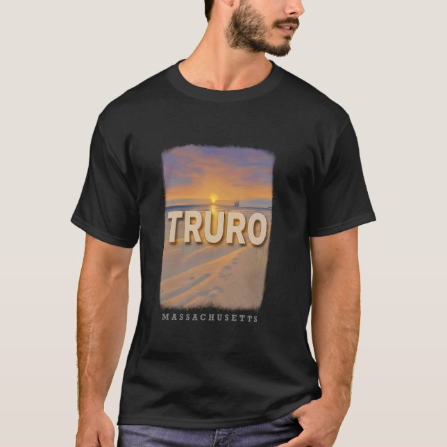 Truro Massachusetts MORSA Maj Backe Beach Sunset S T Shirt (Framsida)