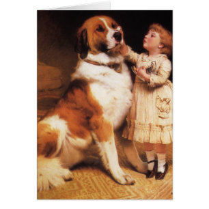 Trust av Charles Burton Barber, Saint Bernard Hund Hälsningskort