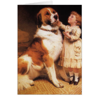 Trust av Charles Burton Barber, Saint Bernard Hund Hälsningskort