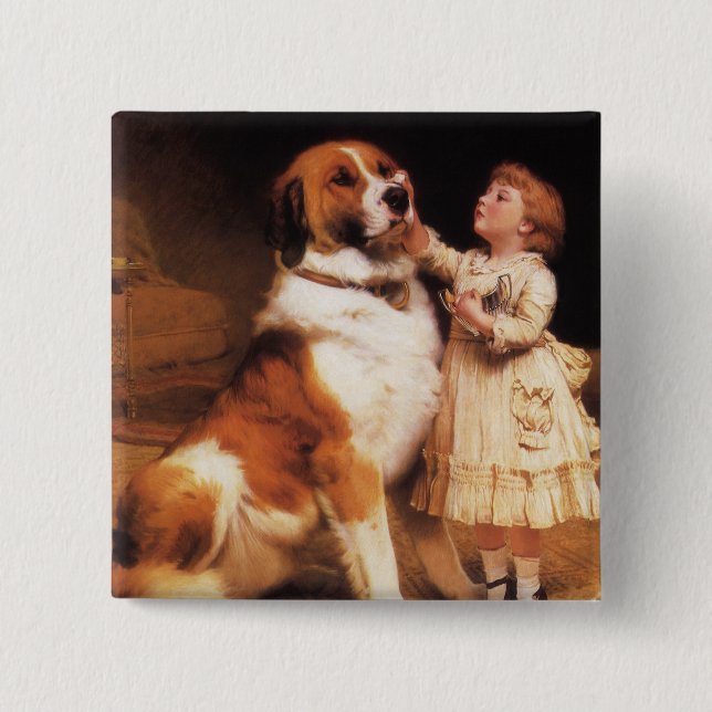Trust av Charles Burton Barber, Saint Bernard Hund Knapp (Framsida)