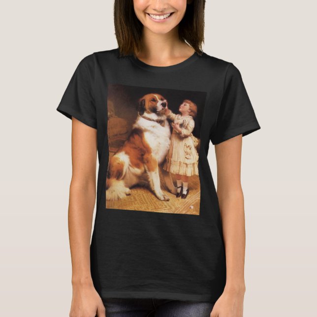 Trust av Charles Burton Barber, Saint Bernard Hund T-shirt (Framsida)