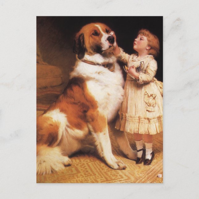 Trust av Charles Burton Barber, Saint Bernard Hund Vykort (Framsida)