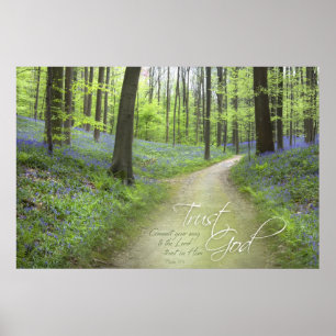 TRUST GOD - Christian Religiösa Poster Wall Art