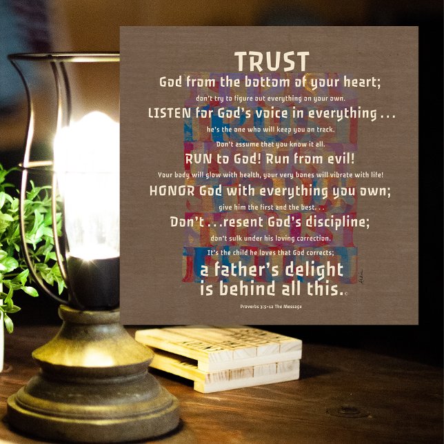 TRUST GOD LISTEN HONOR DELIGHT EARTHTONES CANVASTRYCK (Skapare uppladdad)