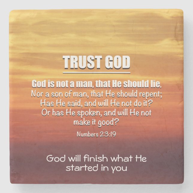 TRUST GOD-nummer 23:19 Christian Inspirational Stenunderlägg (Framsidan)