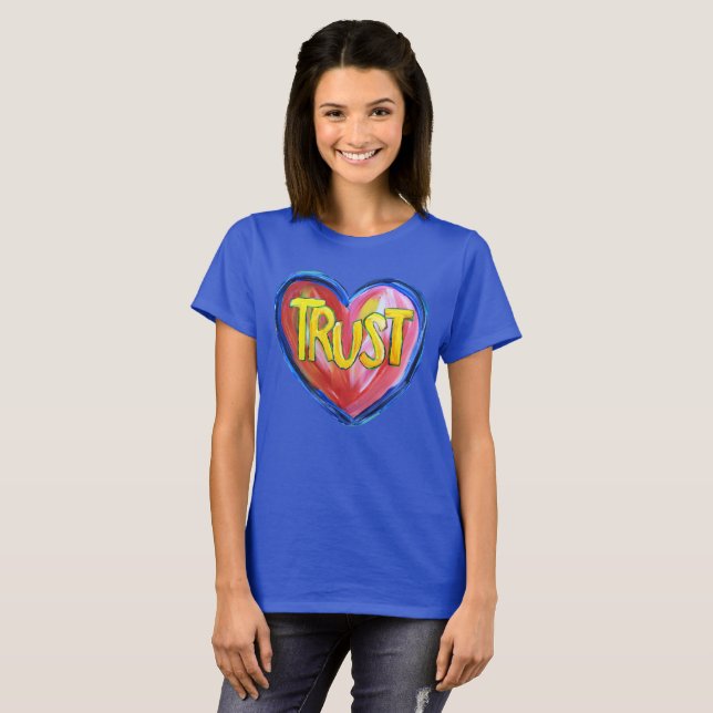 Trust Heart Inspirational Ord Art Anpassningsbar S Tee Shirt (Hel framsida)