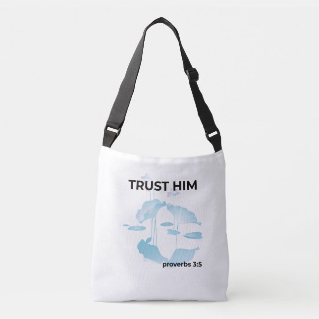 Trust Him Tote Bag Proverbs 3:5 | Christian Bag Axelväska (Framsida)