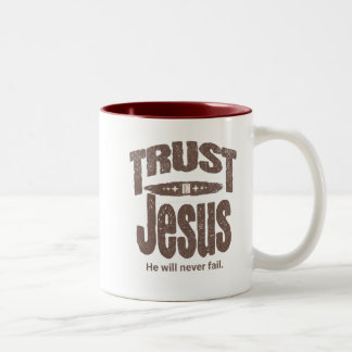 Trust in Jesus mug Två-Tonad Mugg