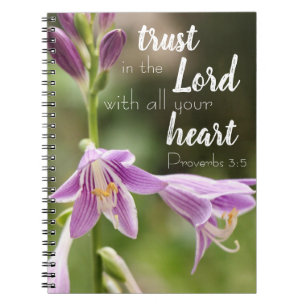 "Trust in Lord" Flower Photo Spiral Notebook Anteckningsbok